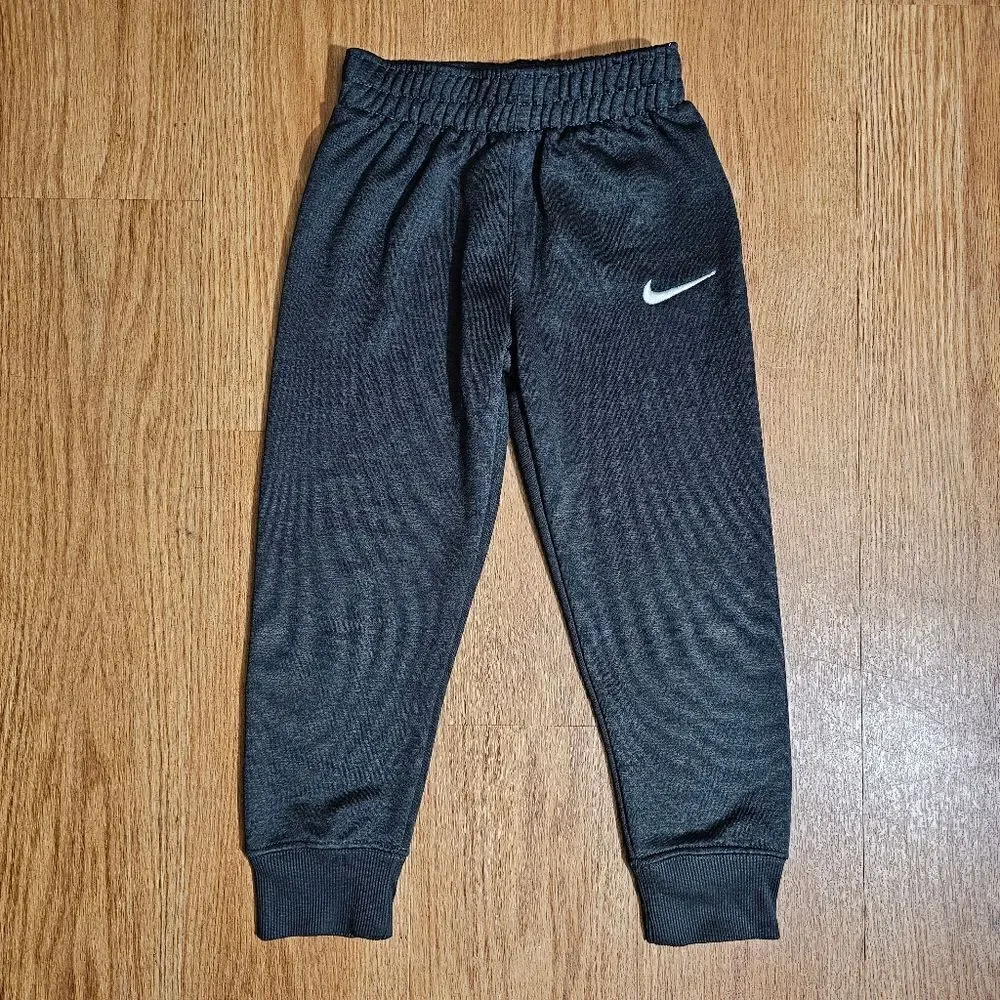 Nike Dri-Fit Kids Joggers Pants Heather Black Dark Grey Size 5 Brushed Fleece